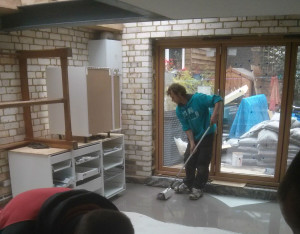 A lightweight industrial screed is making up the floor