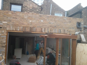 The yellow London stocks were reclaimed on site. The doors have a u value of 1.09 including the frame